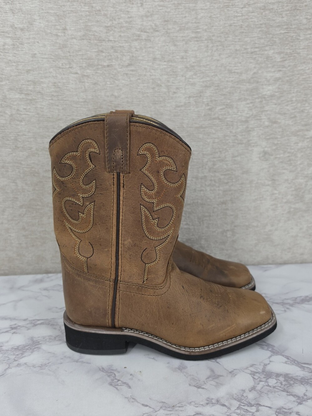 Smoky Mountain Leather Boys' Pueblo Western Cowboy Boots Broad Square